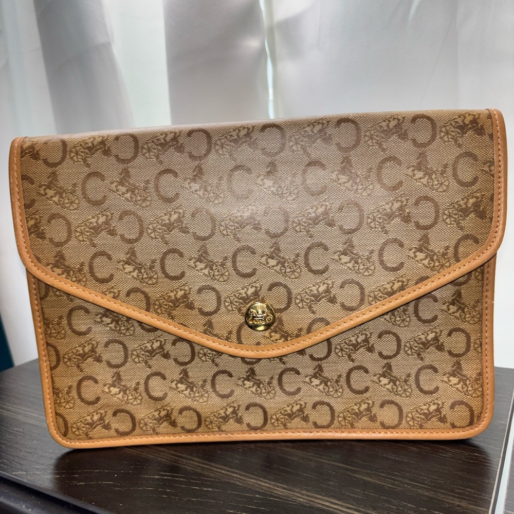 Celine Small Leather Pouch Brown